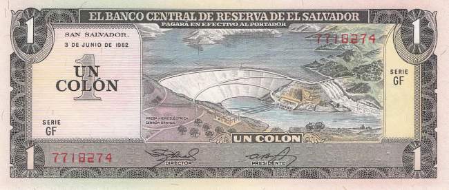 El Salvador p133A 1 Colon 1982